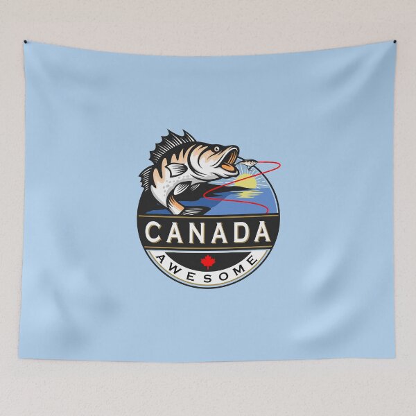 Aperçu de l'œuvre Crête de pêche Cool Canada Awesome Outdoors créée et vendue par TinyStarCanada.