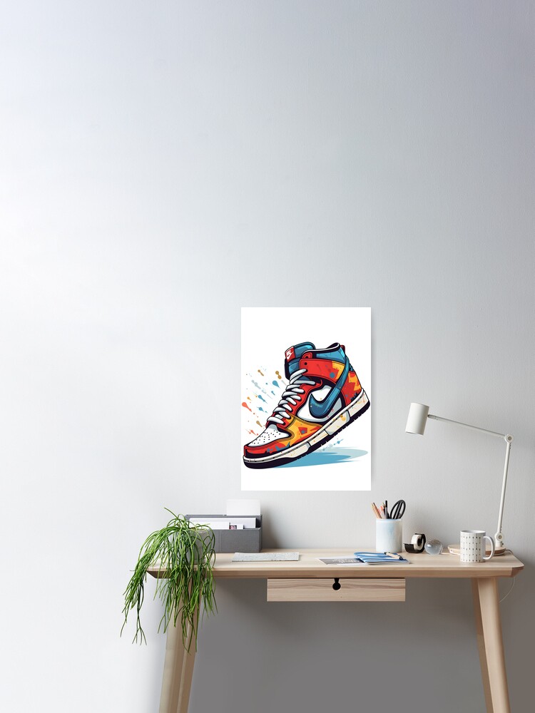 Poster avec l'œuvre « chaussure nike colorée