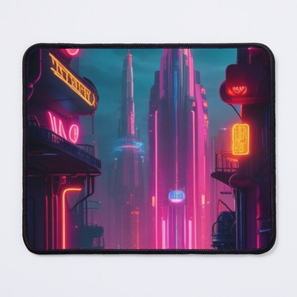 Item preview, retro-futuristic cityscape neon style designed and sold by mikaws.