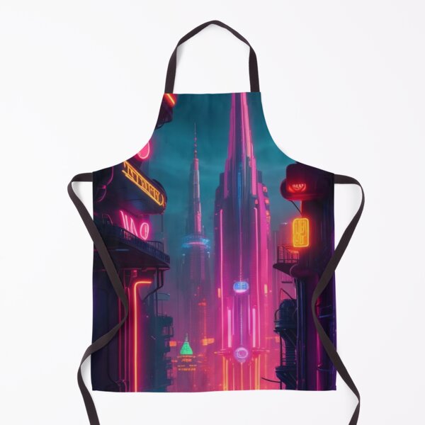 Item preview, retro-futuristic cityscape neon style designed and sold by mikaws.