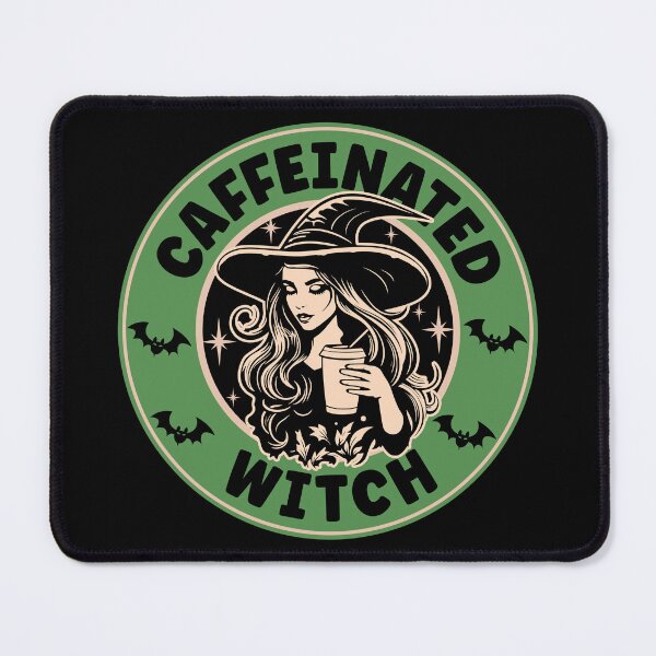 Item preview, Light Green Caffeinated Witch | Halloween Coffee Lover Witch - Black designed and sold by PearlMoonGrapes.