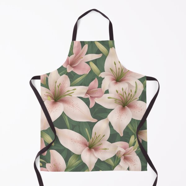 Item preview, pink lily flowers seam pattern, minimalist colorful abstract floral repeating pattrens designed and sold by teerapol24.