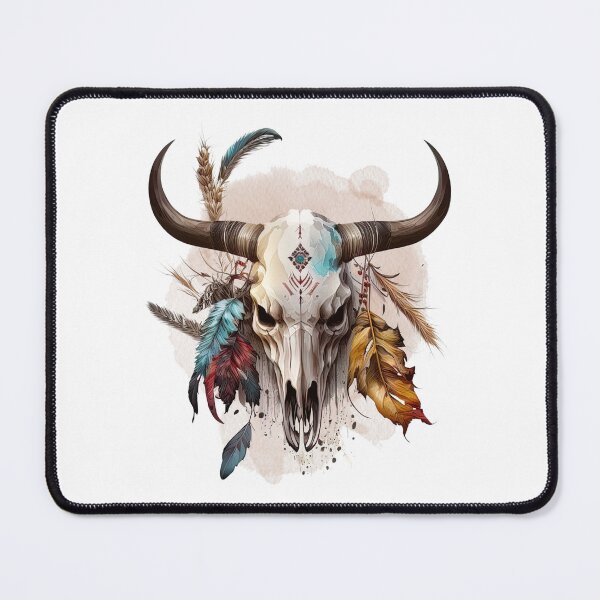 Item preview, Indians plume with a skull, Ethnic style, Watercolors designed and sold by Katarzyna Dembek.