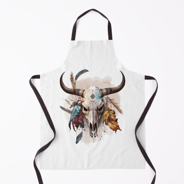 Item preview, Indians plume with a skull, Ethnic style, Watercolors designed and sold by Katarzyna Dembek.