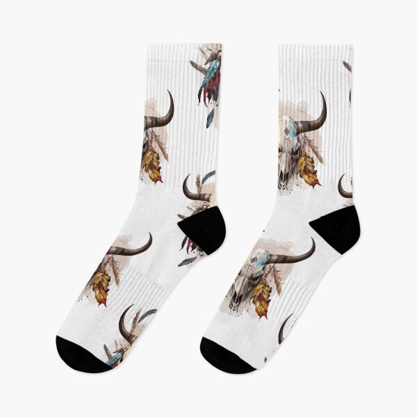 Item preview, Indians plume with a skull, Ethnic style, Watercolors designed and sold by Katarzyna Dembek.
