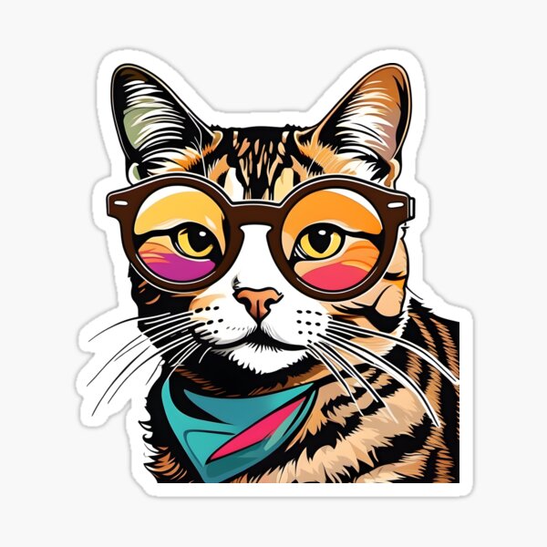 cool cat - hypster Sticker