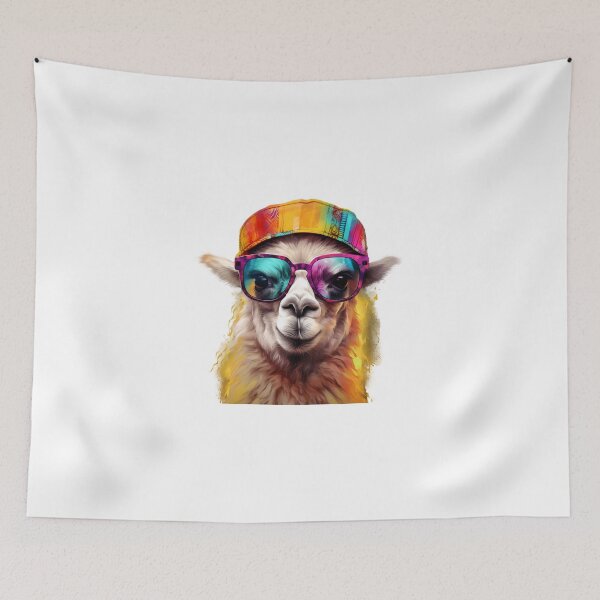 Item preview, Funny colorful stylish lama with sunglasses designed and sold by Dreamtodream.