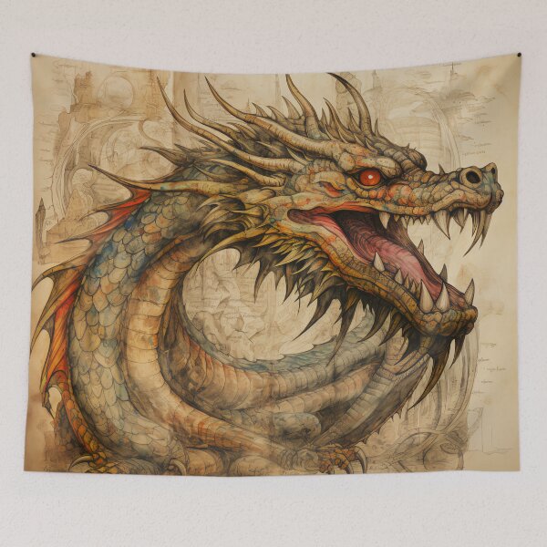 Item preview, Old Ancient Drawings of Dragons  designed and sold by BrandonArtWorld.