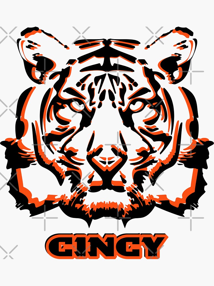 Cincinnati Bengals 8 x 8 Perfect Cut White Decal