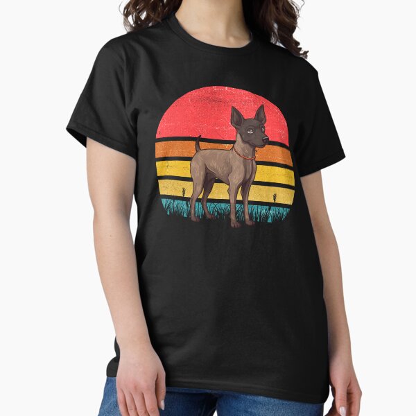 Vista previa del artículo con la obra «Xoloitzcuintli Xolo Vintage Retro Sunset», diseñado y vendido por rafaeltto.