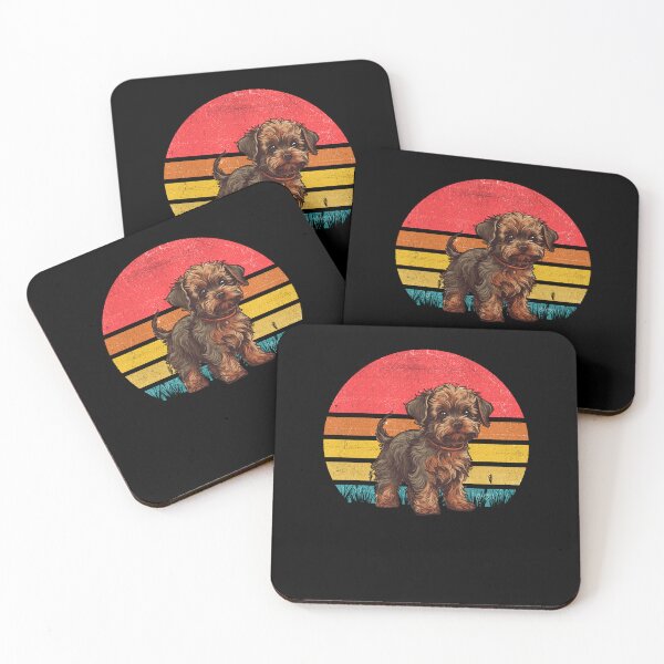 Item preview, Yorkiepoo Vintage Retro Sunset designed and sold by rafaeltto.