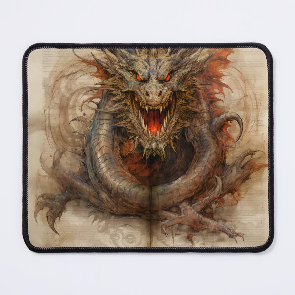 Item preview, Old Ancient Drawings of Dragons designed and sold by BrandonArtWorld.