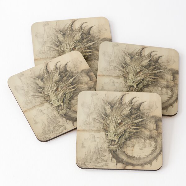 Item preview, Old Ancient Drawings of Dragons  designed and sold by BrandonArtWorld.