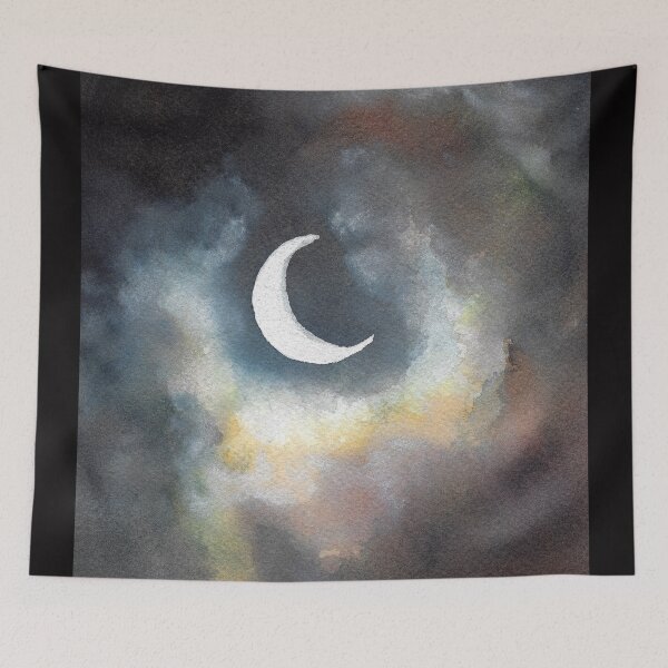 Item preview, Crescent Moon Watercolor Painting designed and sold by lexieaustinart.