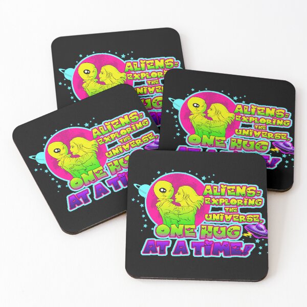 Item preview, Aliens exploring the universe, one hug at a time! - Alien/UFO design designed and sold by obedtheartist.