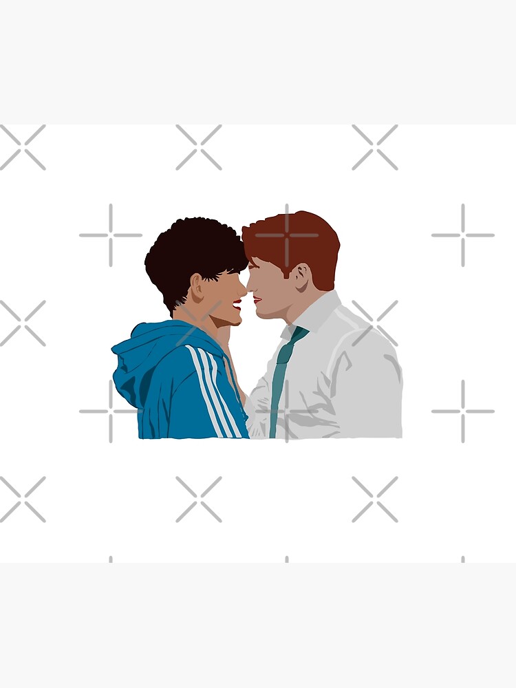 Thumbnail 2 of 2, Duvet Cover, Heartstopper - Nick and Charlie kiss in the door after prom designed and sold by ManoTV.