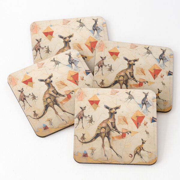 Item preview, "Kangaroos in Kinetic Flight: Kites and Kinship" designed and sold by Art-Vortex-fr.
