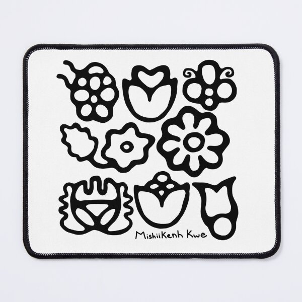 Item preview, Odawa florals in Black and White designed and sold by mishiikenhkwe.