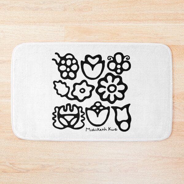 Item preview, Odawa florals in Black and White designed and sold by mishiikenhkwe.