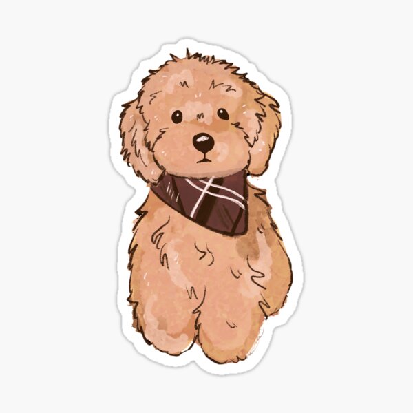 Item preview, Cute Poodle puppy with bandana sticker  designed and sold by Aspenoak-Artz.