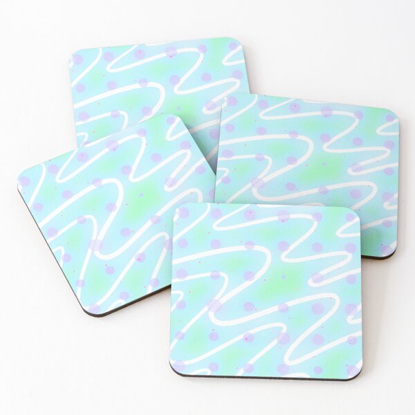 Item preview, Sky blue pastel color, white wiggle lines and purple dots  designed and sold by Florvolcanica.