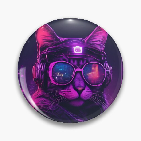 Item preview, Neon Cat with glasses 3 designed and sold by uglitangelo.