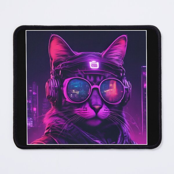 Item preview, Neon Cat with glasses 3 designed and sold by uglitangelo.