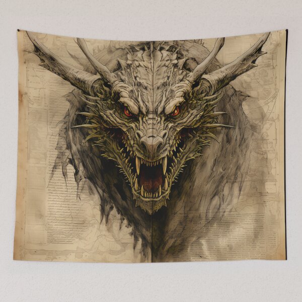 Item preview, Old Ancient Drawings of Dragons  designed and sold by BrandonArtWorld.