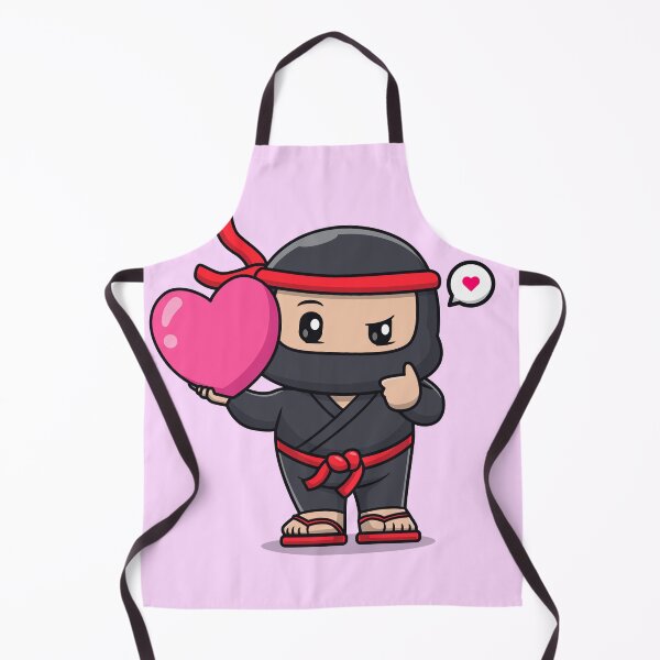 Item preview, Ninja's Heartfelt Quest: Cute Ninja with Love Heart Balloon designed and sold by hjian8219.