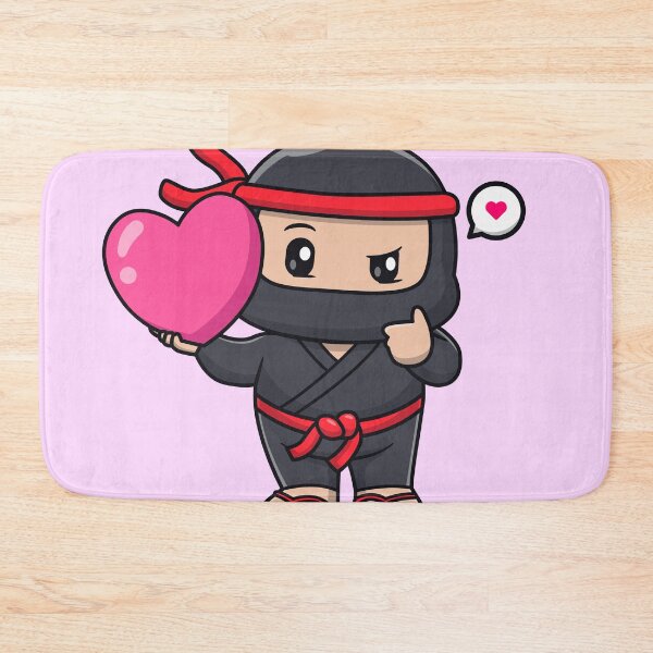 Item preview, Ninja's Heartfelt Quest: Cute Ninja with Love Heart Balloon designed and sold by hjian8219.