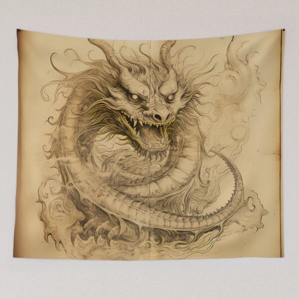 Item preview, Old Ancient Drawings of Dragons  designed and sold by BrandonArtWorld.