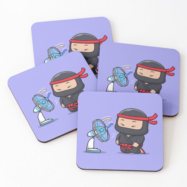 Item preview, Zen Ninja: Cute Ninja Sitting with Fan designed and sold by hjian8219.