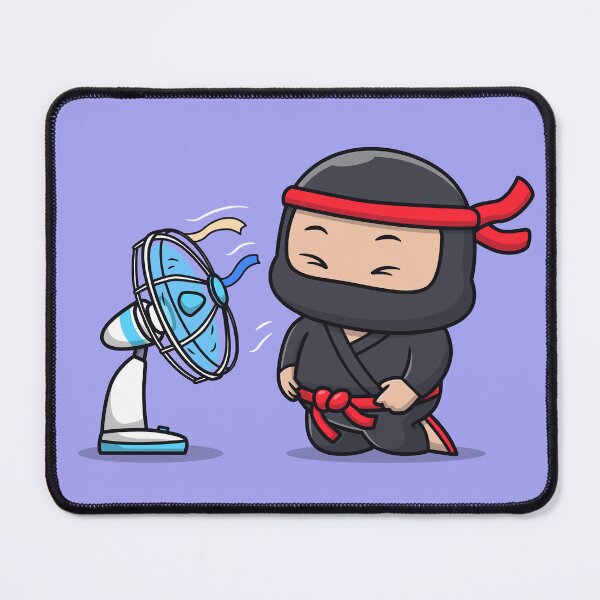 Item preview, Zen Ninja: Cute Ninja Sitting with Fan designed and sold by hjian8219.