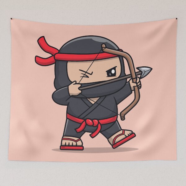 Item preview, Holiday Ninja Archer: Cute Ninja Fighter with Bow and Arrow designed and sold by hjian8219.