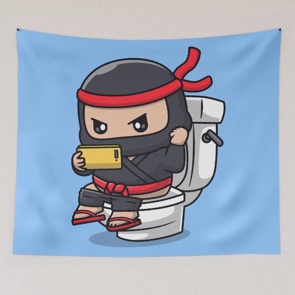 Item preview, Ninja Relaxation: Cute Cartoon Vector Icon designed and sold by hjian8219.