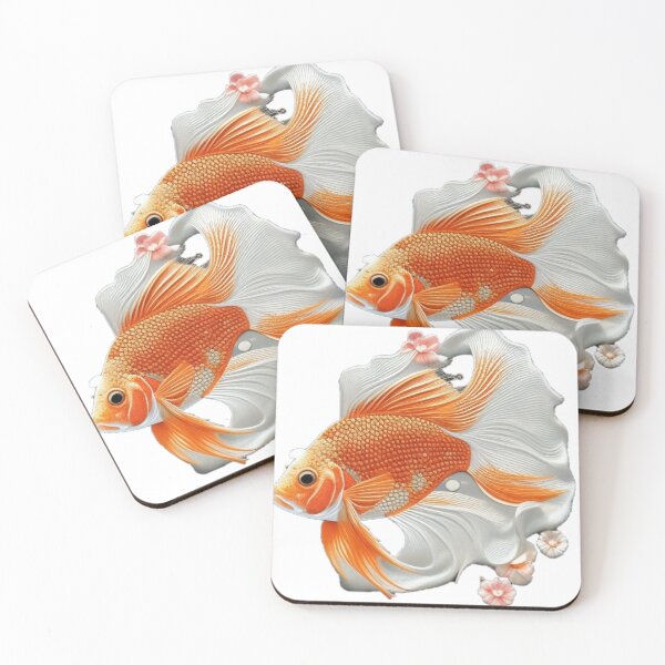 Item preview, Japanese embroidery style goldfish designed and sold by Ramen-Tees.
