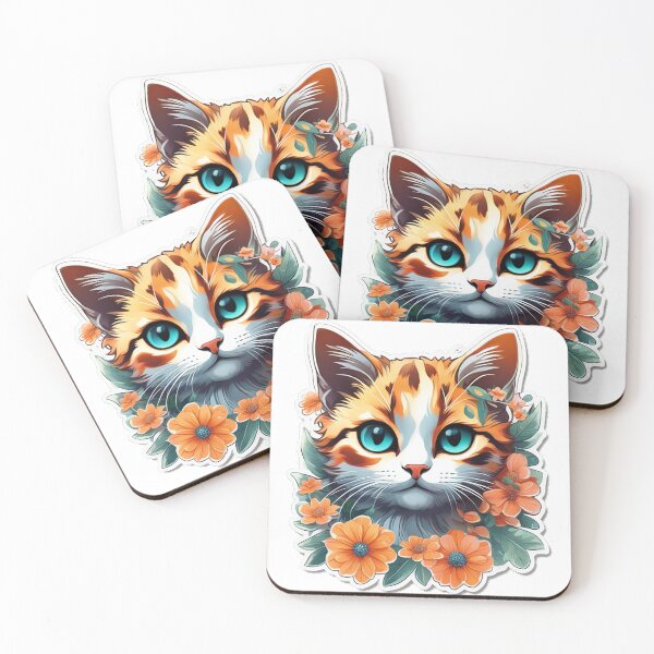 Item preview, Vivid Floral Kitten designed and sold by ECuteDesigns.