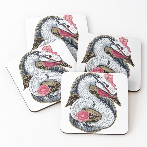 Item preview, Japanese art style White snake  designed and sold by Ramen-Tees.
