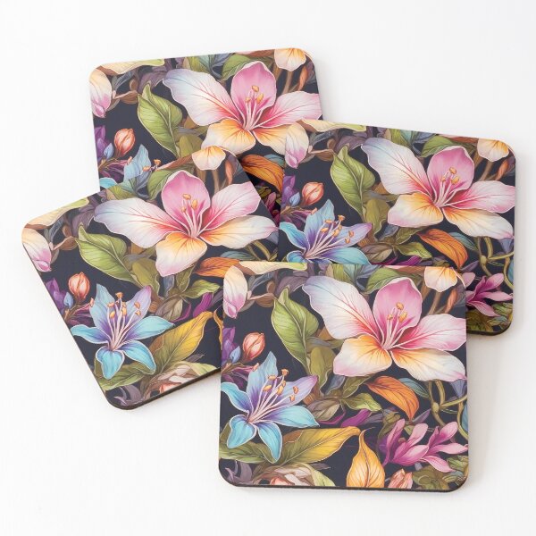Item preview, Lilies Flower Seamless Background Pattern Watercolor Botanic Fabric Design designed and sold by TriniTeeClub.