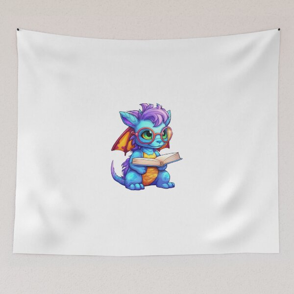 Item preview, Cute Kawaii Baby Book Dragon designed and sold by CreationByLadyV.