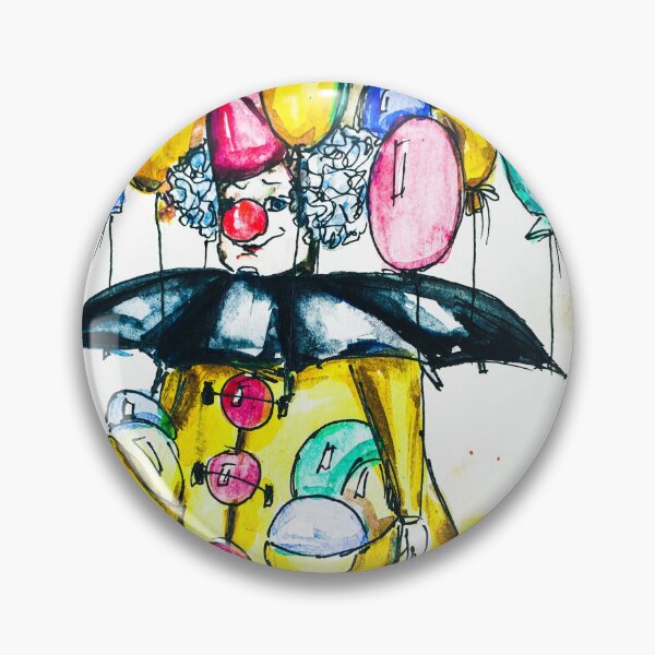 Item preview, Clown with balloons, edited watercolour drawing by Marina Daniluka designed and sold by MariDaniArt.