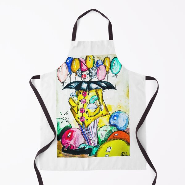 Item preview, Clown with balloons, edited watercolour drawing by Marina Daniluka designed and sold by MariDaniArt.
