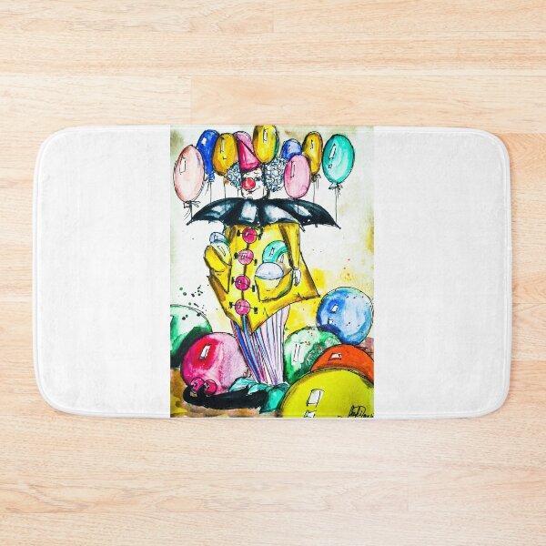 Item preview, Clown with balloons, edited watercolour drawing by Marina Daniluka designed and sold by MariDaniArt.