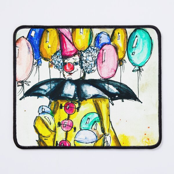 Item preview, Clown with balloons, edited watercolour drawing by Marina Daniluka designed and sold by MariDaniArt.