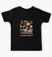 Occupy Mars. Cartoon, Comic Illustration Kids Tee
