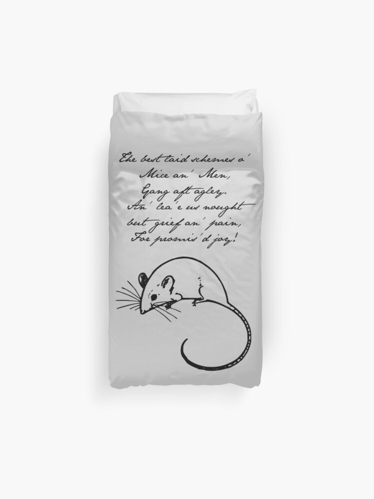 To A Mouse Robert Burns Mice And Men Duvet Cover By