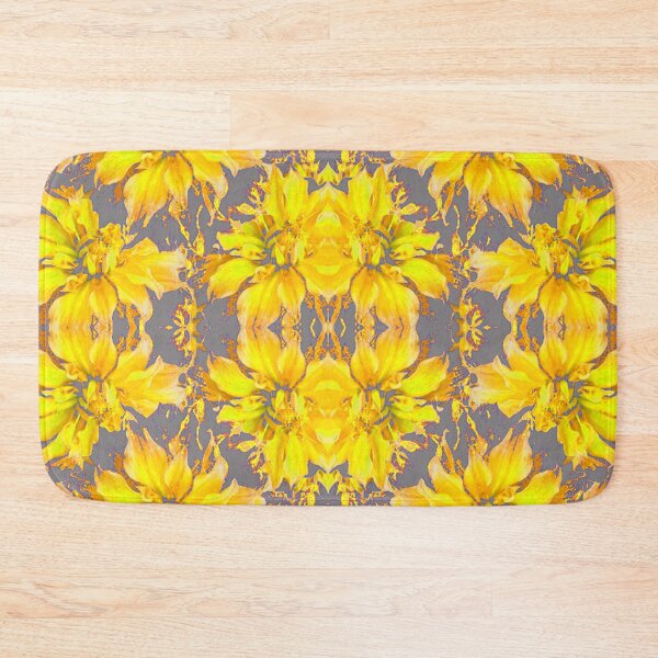Item preview, AWESOME YELLOW DAHLIA FLOWER PATTERNS GREY ART  designed and sold by sharlesart.