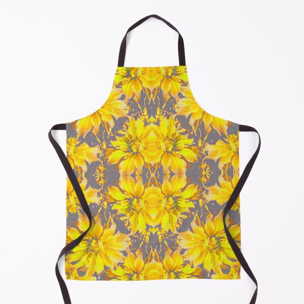 Item preview, AWESOME YELLOW DAHLIA FLOWER PATTERNS GREY ART  designed and sold by sharlesart.