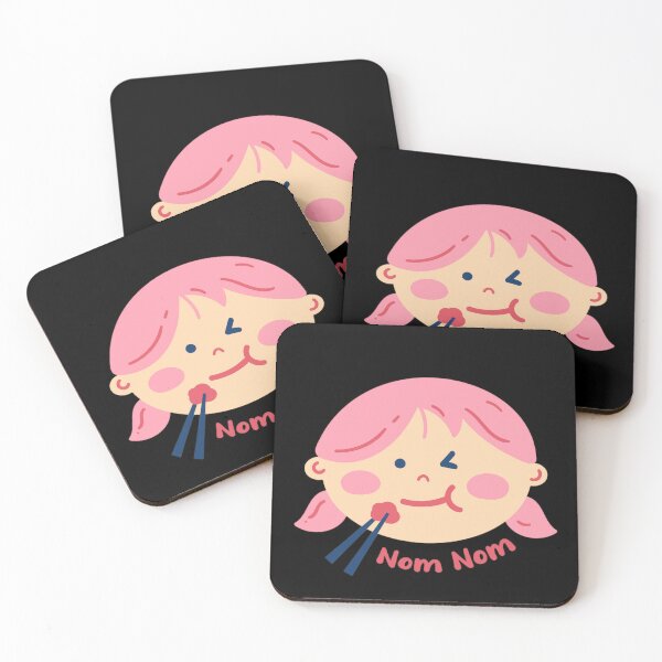 Item preview, Cute girl eating spaghetti - Nom Nom designed and sold by Basma Store.