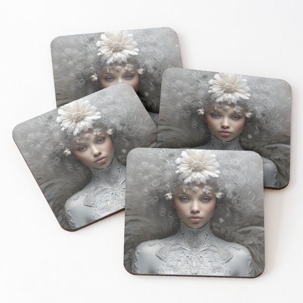 Item preview, Ethereal Ethyl Ever-wise Elegant Flower Spirit in White  designed and sold by Vicki Noble Art.